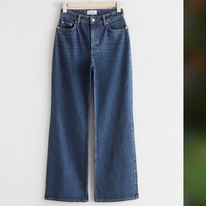 & Other Stories Cropped Dark Wide Leg Denim Size 6